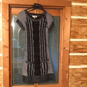Derek Heart sz Large juniors black gray sweater dress